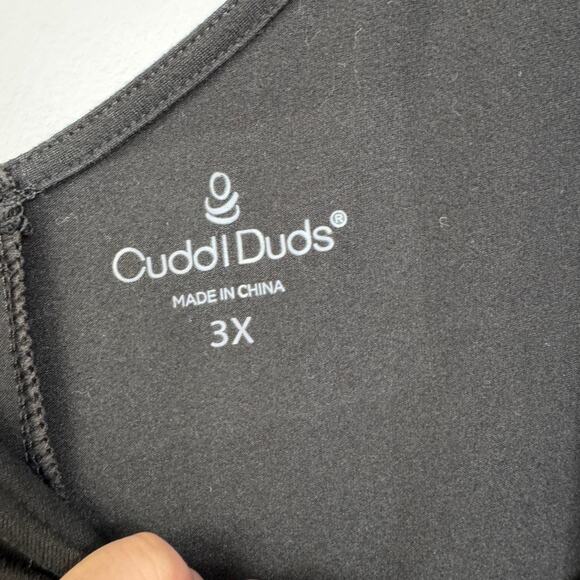 Cuddl Duds Flexwear Wide Leg V Neck Jumpsuit Black Stretch Soft 3X Plus Size - Picture 4 of 5